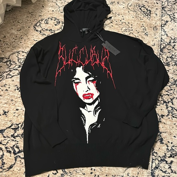 Widow Sweaters - Widow oversized Death Stare hooded sweater S
